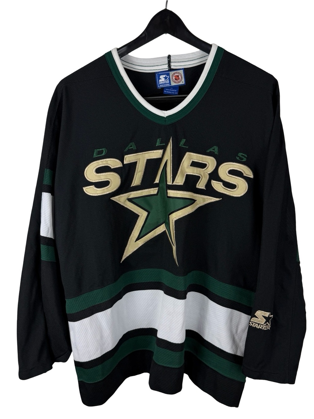Vintage 90s Starter Dallas Stars NHL Hockey Embroidered Home Jersey Size L